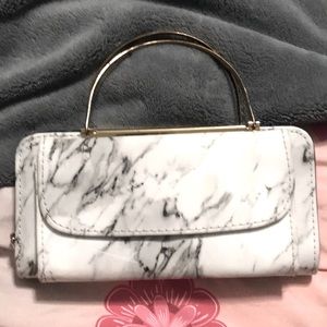 Purse/Wallet with white and black marble design